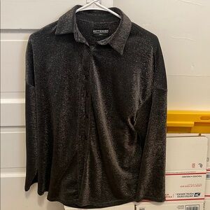 Kittenish Shimmering Black Blouse